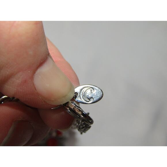 Charming Charlie Pink Bead Rhinestone Necklace Boho Cottage Core Oval Statement - Picture 4 of 6